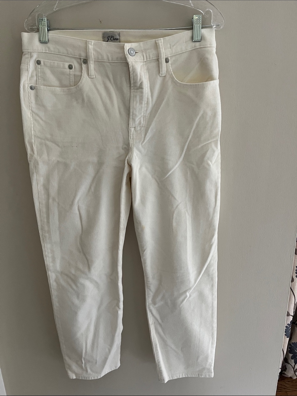 J. Crew Off-White Straight-Leg Jeans